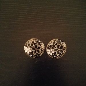 Gold and black floral studs